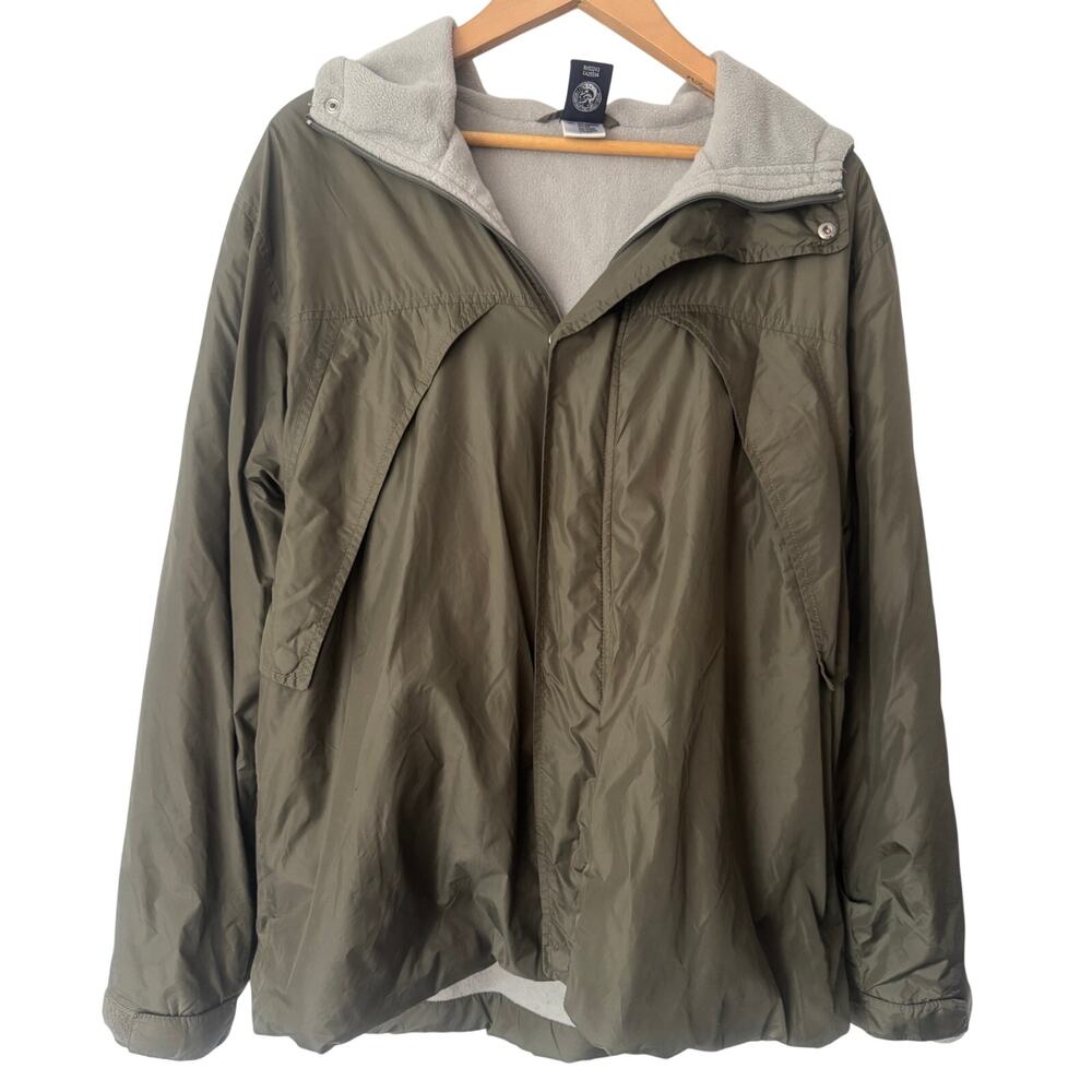 Diesel Vintage Gorpcore Olive Green Fleece Lined Hooded Jacket Mens XL
